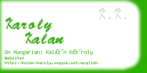 karoly kalan business card
